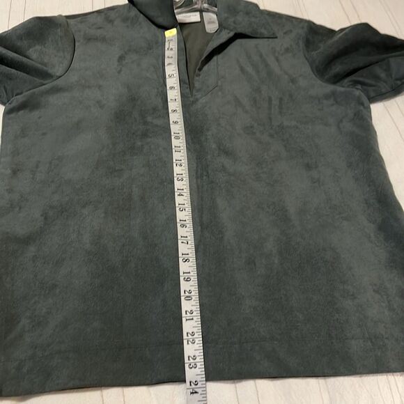 Liz Claiborne 3/4 Length Micro Suede Tunic Blouse - Picture 4 of 6